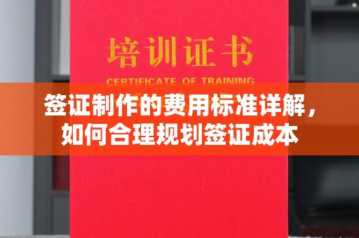 东莞签证制作的费用标准详解，如何合理规划签证成本